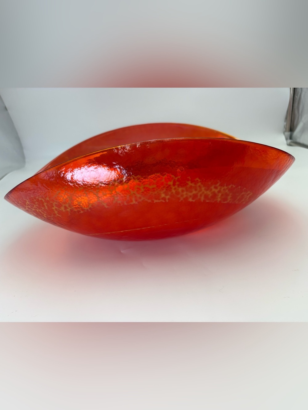 Large Murano Glass Sunset Bowl Crate & Barrel - Made in Italy - Picture 10 of 16